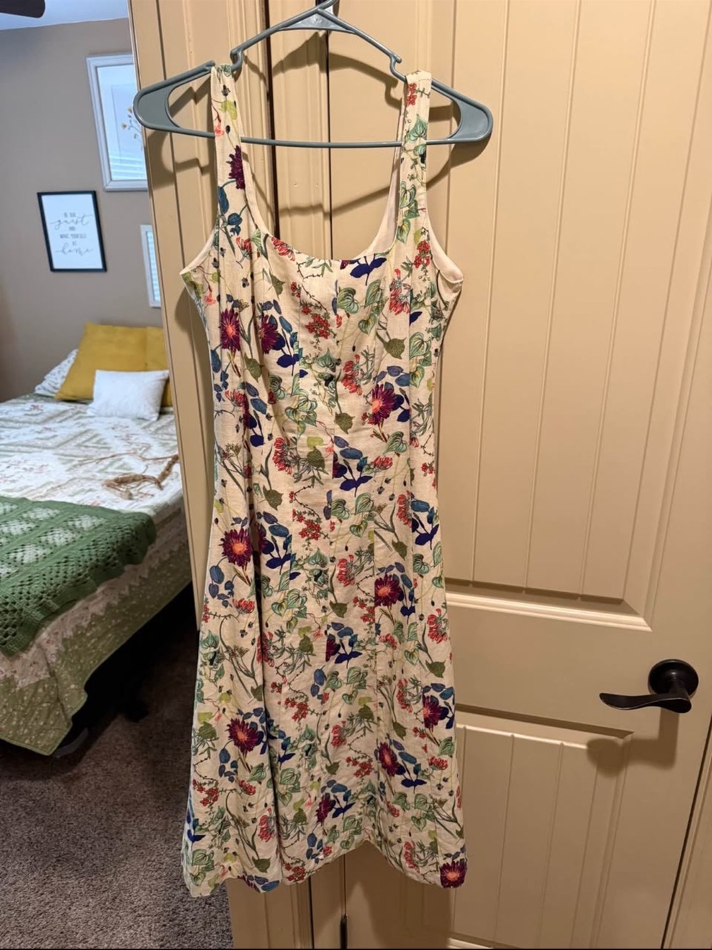 Christian Lacroix Cream Midi Dress with Multicolor Floral Print